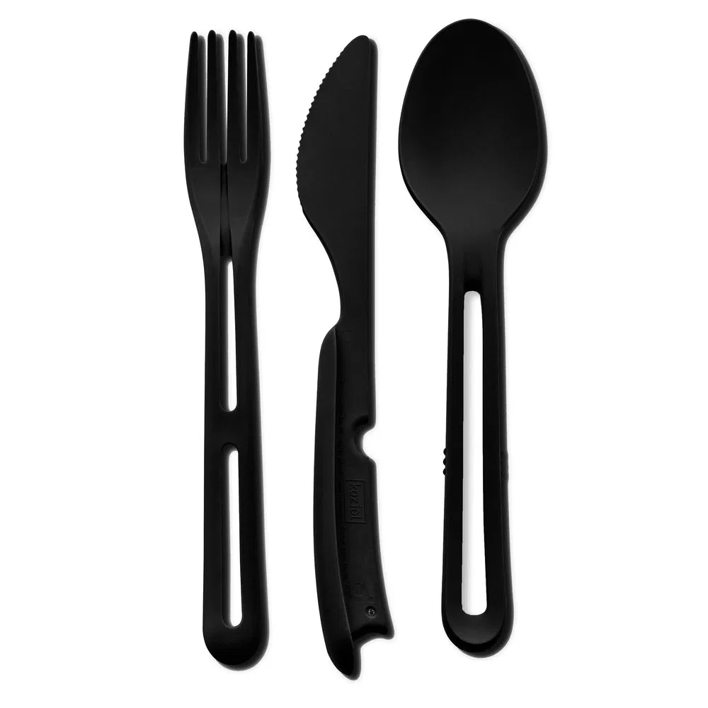 KO-BT-B-2 – SILWY MAGNET Flatware, Knife/ Fork/ Spoon Black Plastic Dishwasher Safe With Interlockin - view 2